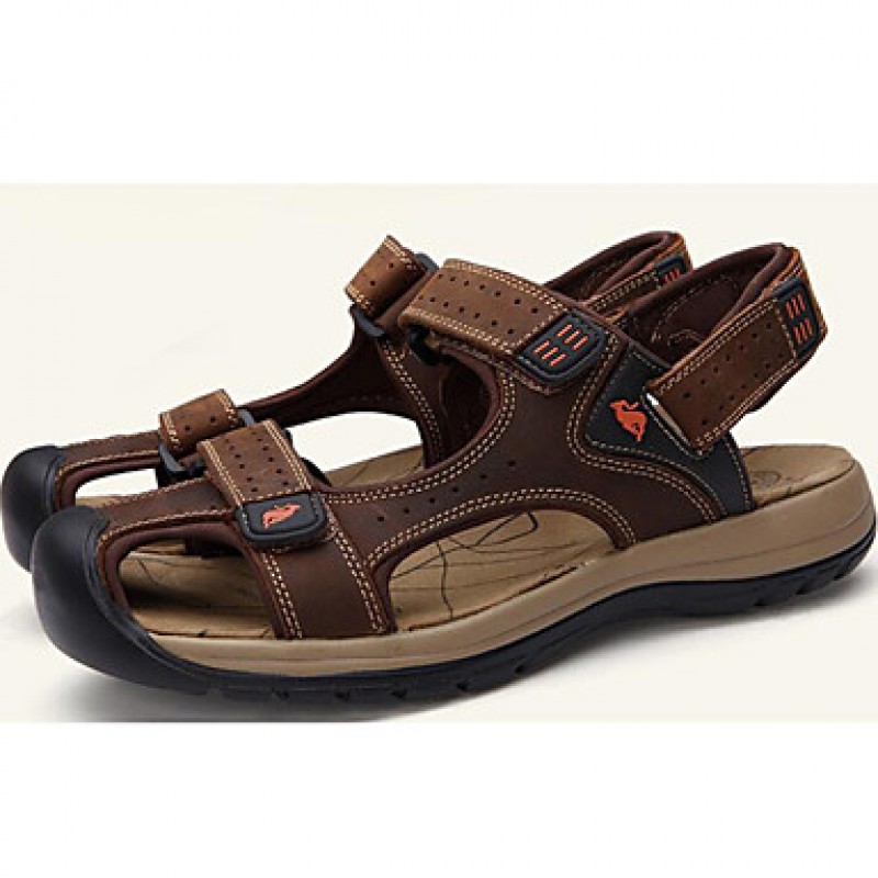 Men's Shoes Outdoor / Office & Career / Casual Leather Sandals Brown  